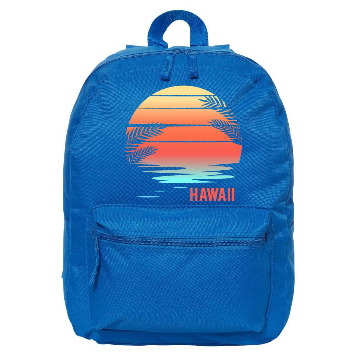 Hawaii Family Vacation Sunset Illustration Gift 16 in Basic Backpack