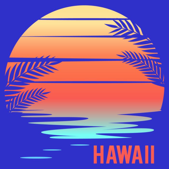 Hawaii Family Vacation Sunset Illustration Gift 16 in Basic Backpack