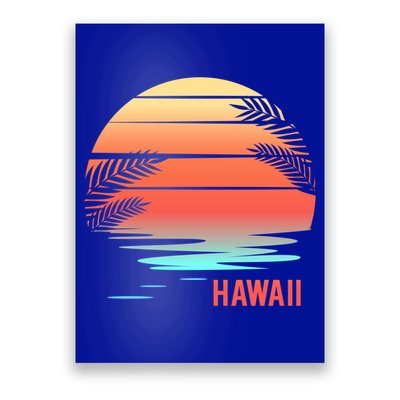 Hawaii Family Vacation Sunset Illustration Gift Poster