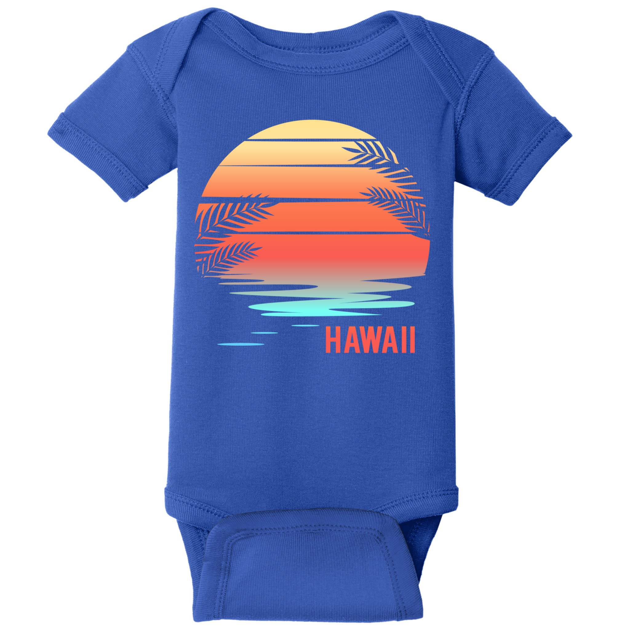 Hawaii Family Vacation Sunset Illustration Gift Baby Bodysuit