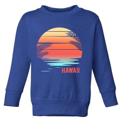Hawaii Family Vacation Sunset Illustration Gift Toddler Sweatshirt