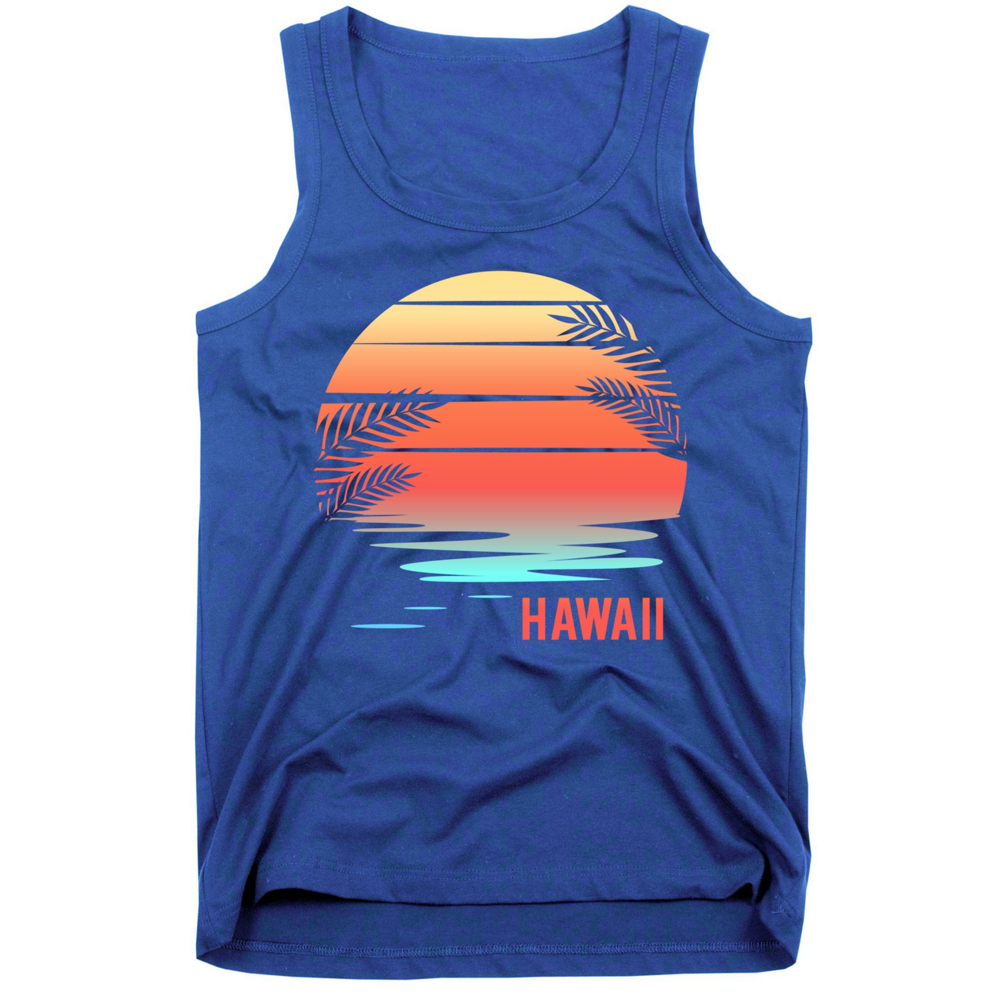 Hawaii Family Vacation Sunset Illustration Gift Tank Top
