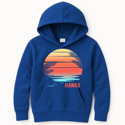 Hawaii Family Vacation Sunset Illustration Gift Kids Hoodie