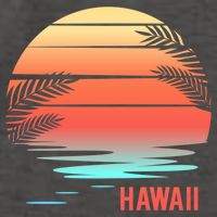 Hawaii Family Vacation Sunset Illustration Gift Vector Backpack