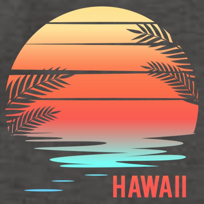 Hawaii Family Vacation Sunset Illustration Gift Vector Backpack