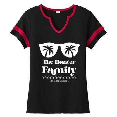 Hunter Family Vacation Matching Family Group Gift Ladies Halftime Notch Neck Tee