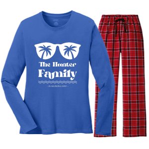 Hunter Family Vacation Matching Family Group Gift Women's Long Sleeve Flannel Pajama Set 