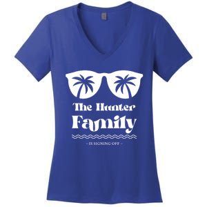 Hunter Family Vacation Matching Family Group Gift Women's V-Neck T-Shirt