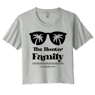 Hunter Family Vacation Matching Family Group Gift Women's Crop Top Tee