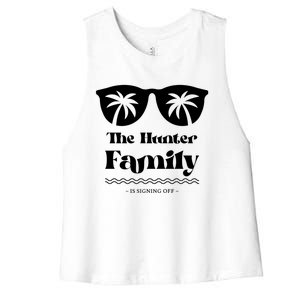 Hunter Family Vacation Matching Family Group Gift Women's Racerback Cropped Tank