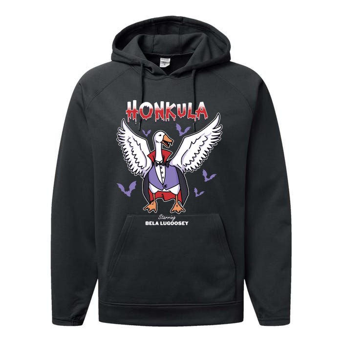 Honkula Funny Vampire Halloween Goose Meme Honkus Ponkus Performance Fleece Hoodie