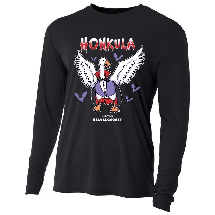 Honkula Funny Vampire Halloween Goose Meme Honkus Ponkus Cooling Performance Long Sleeve Crew