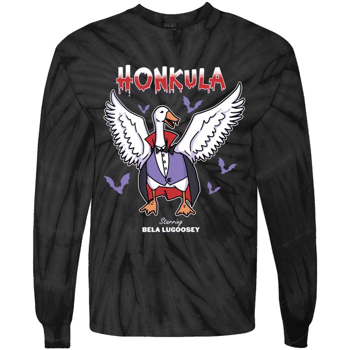 Honkula Funny Vampire Halloween Goose Meme Honkus Ponkus Tie-Dye Long Sleeve Shirt