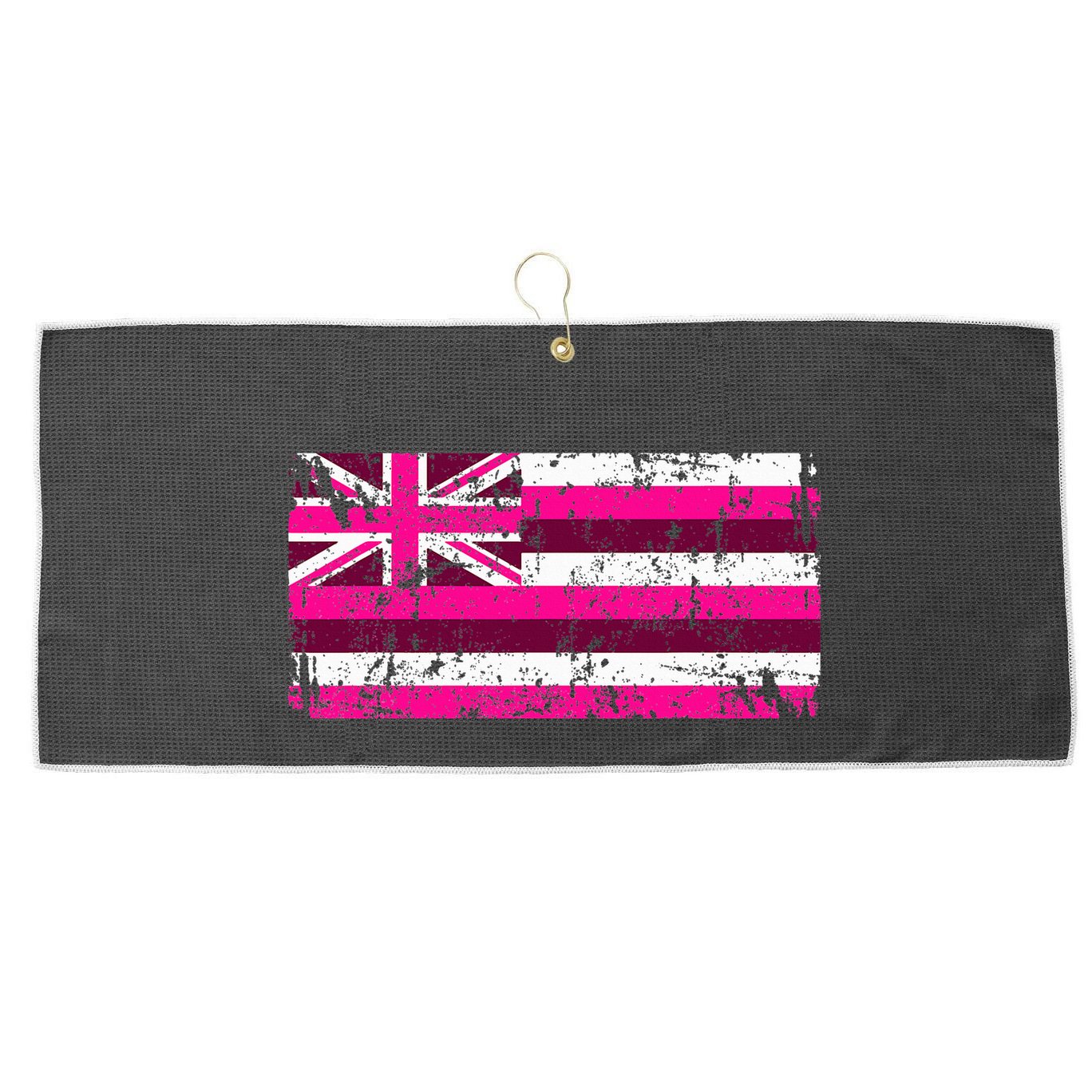 Hawaii Flag Vintage Hawaii Large Microfiber Waffle Golf Towel