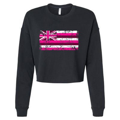 Hawaii Flag Vintage Hawaii Cropped Pullover Crew