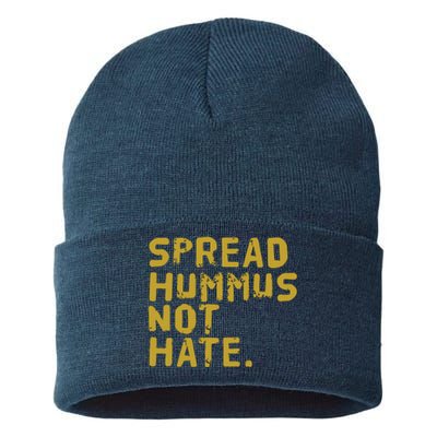 Hummus Funny Vegan Vegetarian Spread Hummus Sustainable Knit Beanie