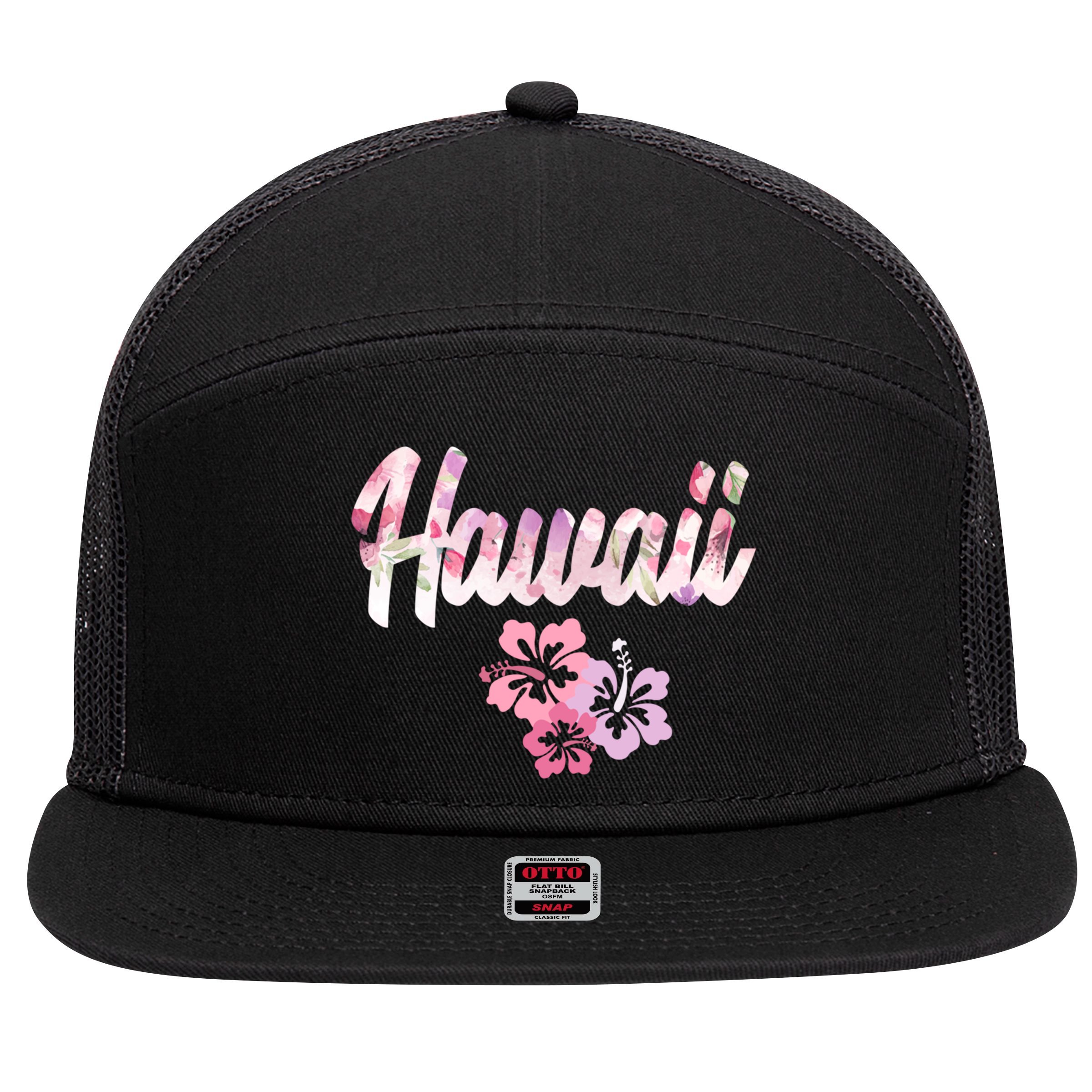 Hawaii Family Vacation Matching Gift 7 Panel Mesh Trucker Snapback Hat