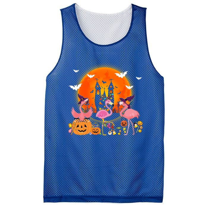 Happy Flamingoween Witch Pumpkin Mummy Flamingo Halloween Great Gift Mesh Reversible Basketball Jersey Tank