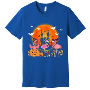 Happy Flamingoween Witch Pumpkin Mummy Flamingo Halloween Great Gift Premium T-Shirt