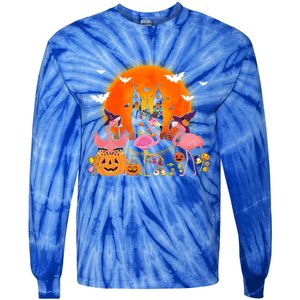 Happy Flamingoween Witch Pumpkin Mummy Flamingo Halloween Great Gift Tie-Dye Long Sleeve Shirt