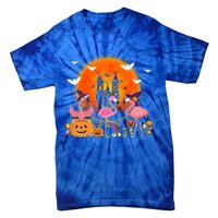 Happy Flamingoween Witch Pumpkin Mummy Flamingo Halloween Great Gift Tie-Dye T-Shirt