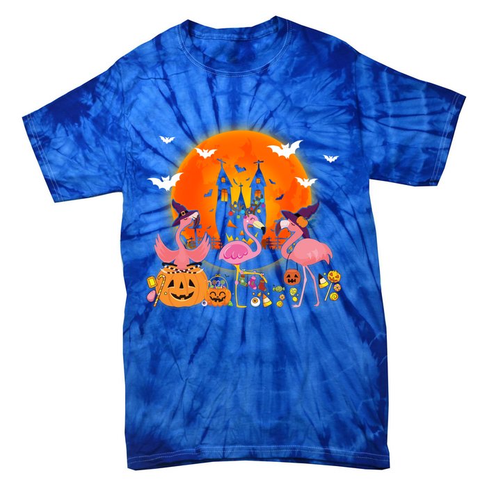 Happy Flamingoween Witch Pumpkin Mummy Flamingo Halloween Great Gift Tie-Dye T-Shirt