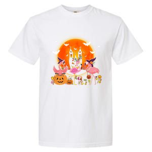 Happy Flamingoween Witch Pumpkin Mummy Flamingo Halloween Great Gift Garment-Dyed Heavyweight T-Shirt