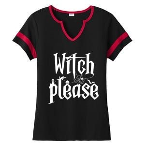 Halloween Funny Witch Please Graphic Ladies Halftime Notch Neck Tee