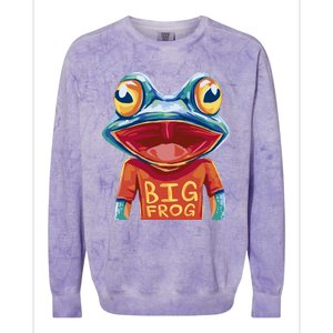 Happy Frog With Big Eyes Colorblast Crewneck Sweatshirt