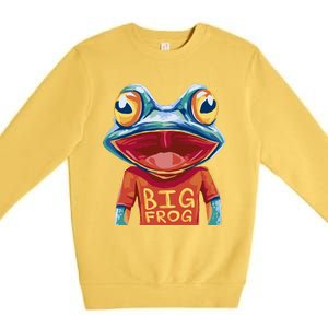 Happy Frog With Big Eyes Premium Crewneck Sweatshirt