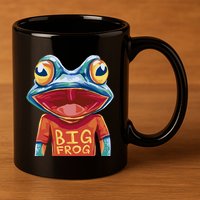 Happy Frog With Big Eyes 11oz C Handle Ceramic Mug