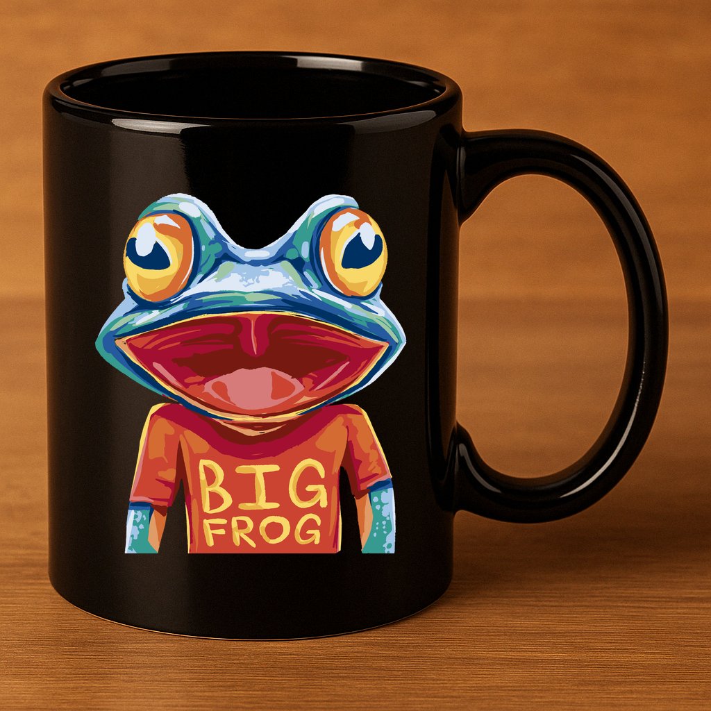 Happy Frog With Big Eyes 11oz C Handle Ceramic Mug