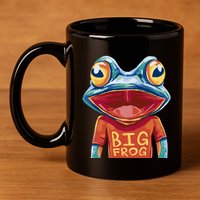 Happy Frog With Big Eyes 11oz C Handle Ceramic Mug