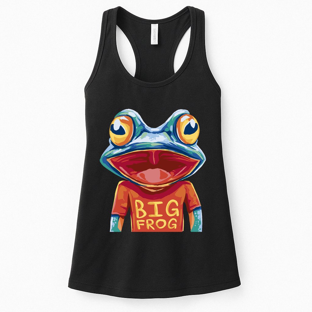 Happy Frog With Big Eyes Womens Tank Top