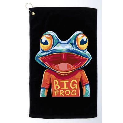 Happy Frog With Big Eyes Golf Towel