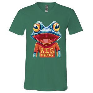 Happy Frog With Big Eyes V-Neck T-Shirt