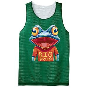 Happy Frog With Big Eyes Mesh Reversible Basketball Jersey Tank