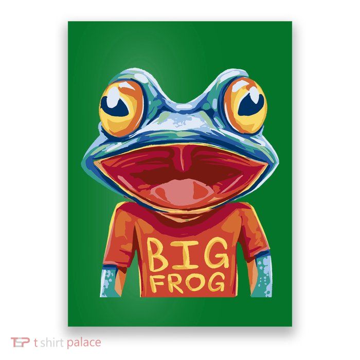 Happy Frog With Big Eyes Poster