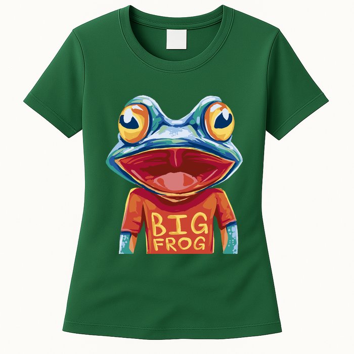 Happy Frog With Big Eyes Womens T-Shirt