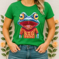 Happy Frog With Big Eyes Womens T-Shirt