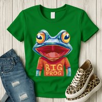Happy Frog With Big Eyes Womens T-Shirt