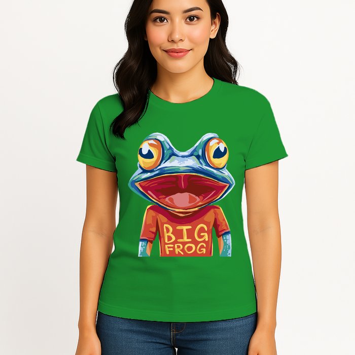 Happy Frog With Big Eyes Womens T-Shirt