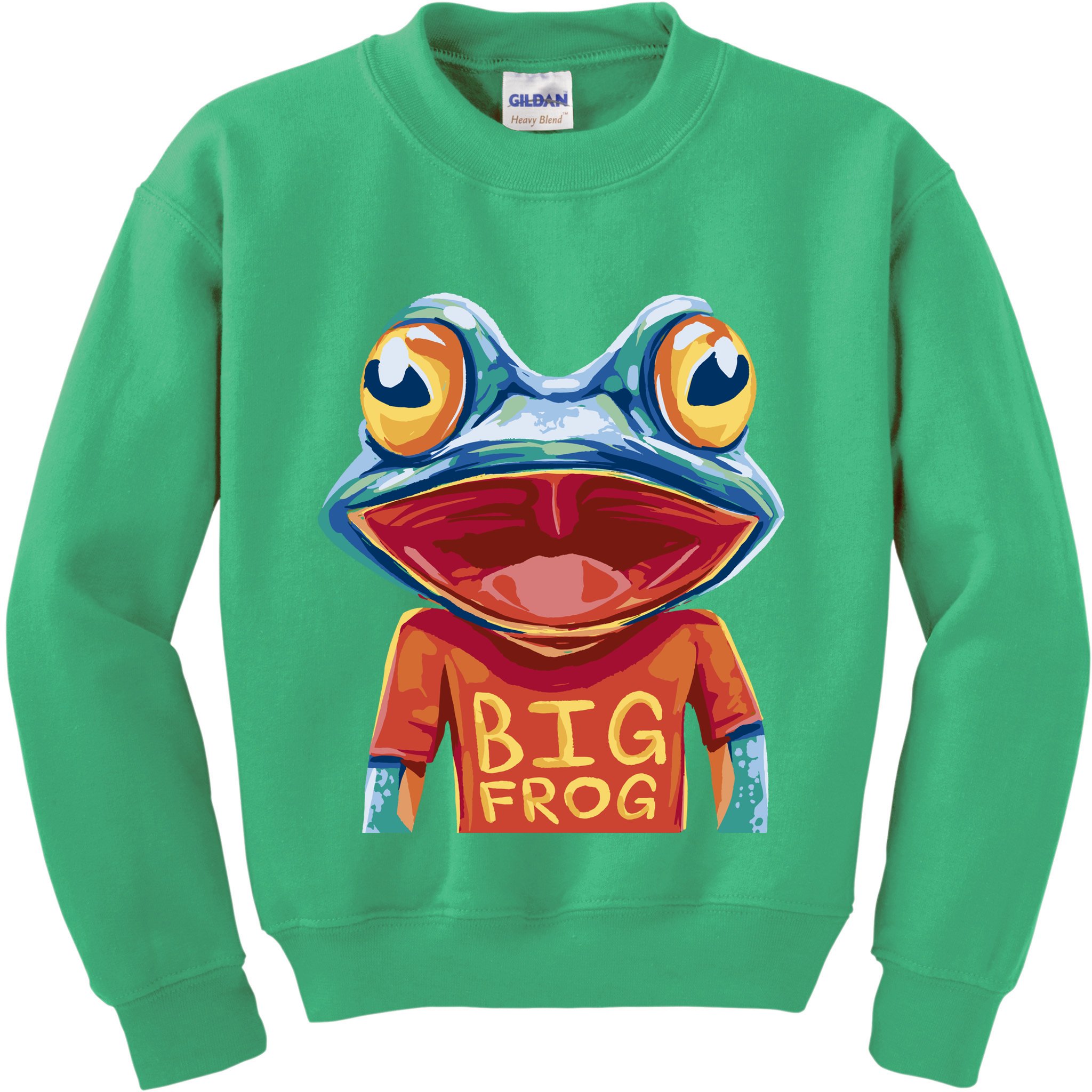 Happy Frog With Big Eyes Kids Sweatshirt