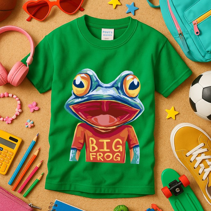 Happy Frog With Big Eyes Kids T-Shirt
