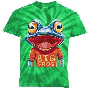 Happy Frog With Big Eyes Kids Tie-Dye T-Shirt