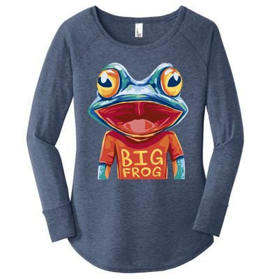 Happy Frog With Big Eyes Women's Perfect Tri Tunic Long Sleeve Shirt