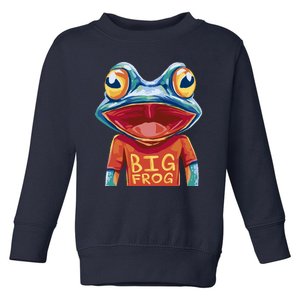 Happy Frog With Big Eyes Toddler Sweatshirt