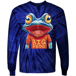 Happy Frog With Big Eyes Tie-Dye Long Sleeve Shirt