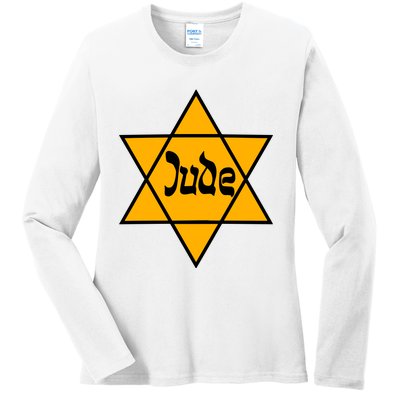 Hillel Fuld Wearing Dude Israel Star Ladies Long Sleeve Shirt