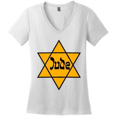 Hillel Fuld Wearing Dude Israel Star Women's V-Neck T-Shirt